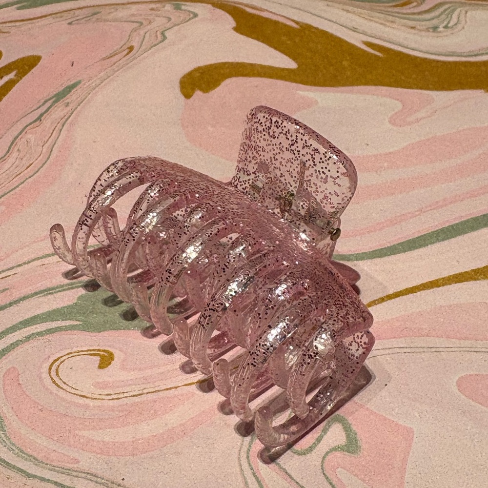 Sparkly pink hair clip